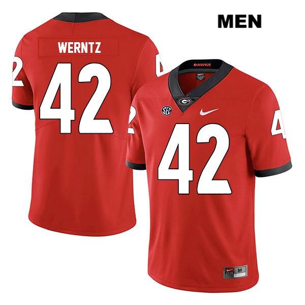Georgia Bulldogs Men's Mitchell Werntz #42 NCAA Legend Authentic Red Nike Stitched College Football Jersey PKU7156SP